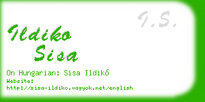 ildiko sisa business card